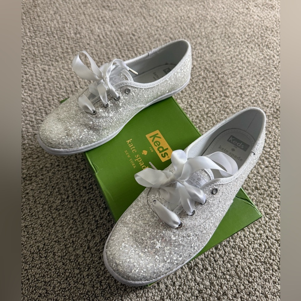 Kate Spade Glitter Sneakers - White